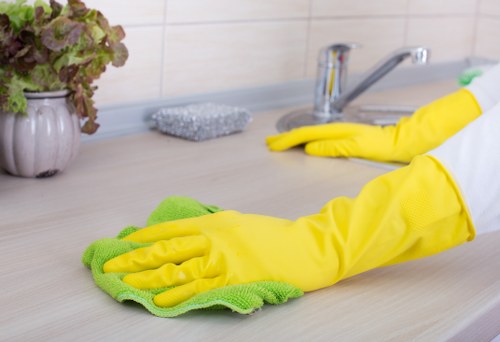 Protective cleaning setup for a carpet cleaning visit