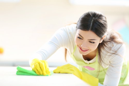 Team member checking service notes as part of a cleaning complaint review