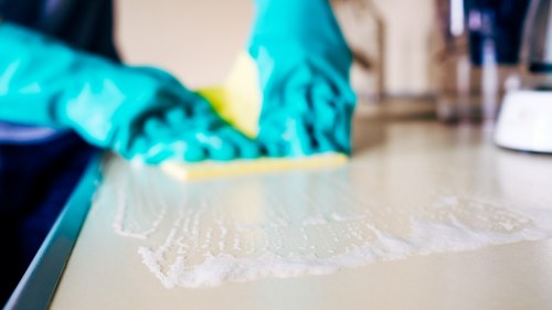 Trusted carpet cleaning payment security concept
